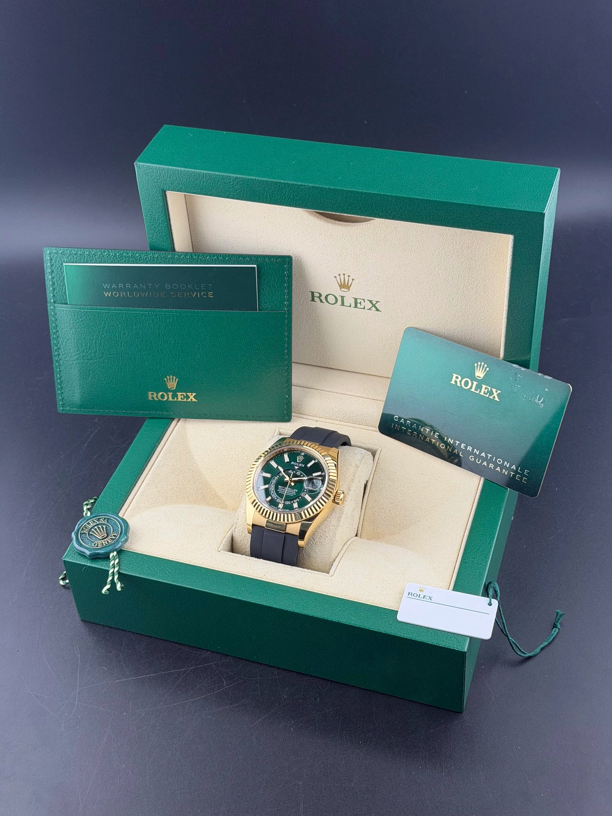 Rolex SkyDweller Green Index Dial on Oysterflex 336238 Complete 2026