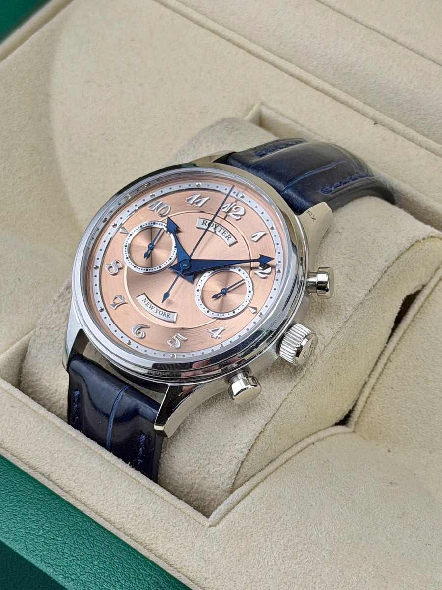 Royter Chronograph Salmon Dial on Strap DR-02 Complete 2025