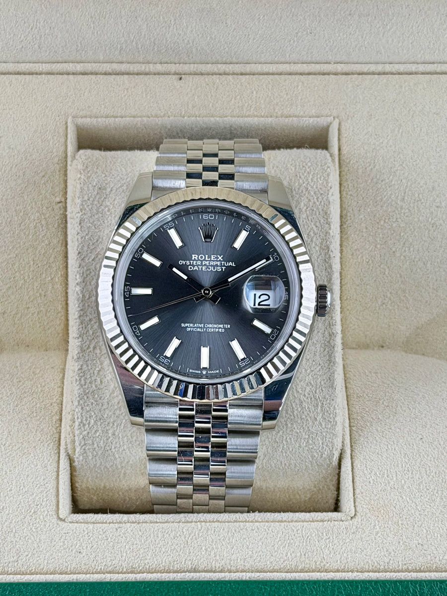 Rolex Datejust 41 Dark Rhodium Index Dial on Jubilee 126334 Complete 2022