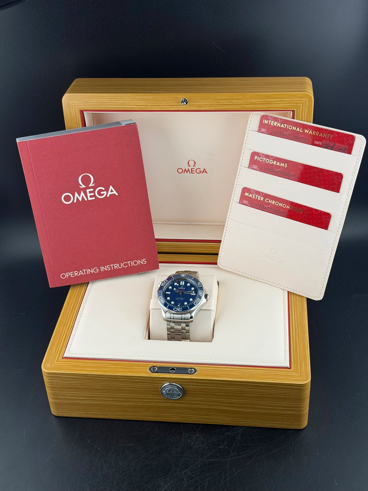 Omega Seamaster Diver 300M Co-Axial Master Chronometer Blue Dial on Bracelet 210.30.42.20.03.001 Complete 2024