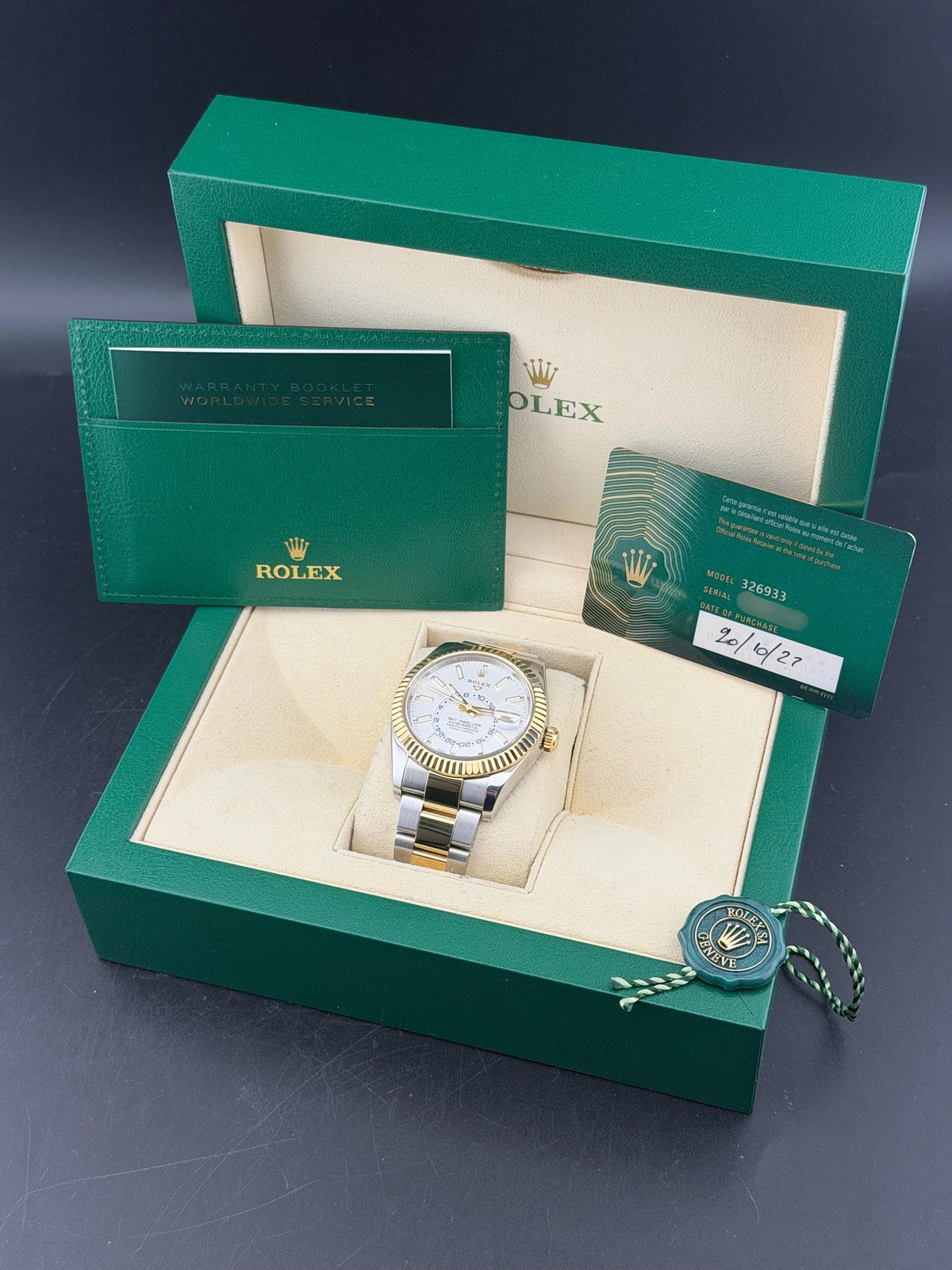 Rolex SkyDweller White Dial on Oyster 326933 Complete 2021
