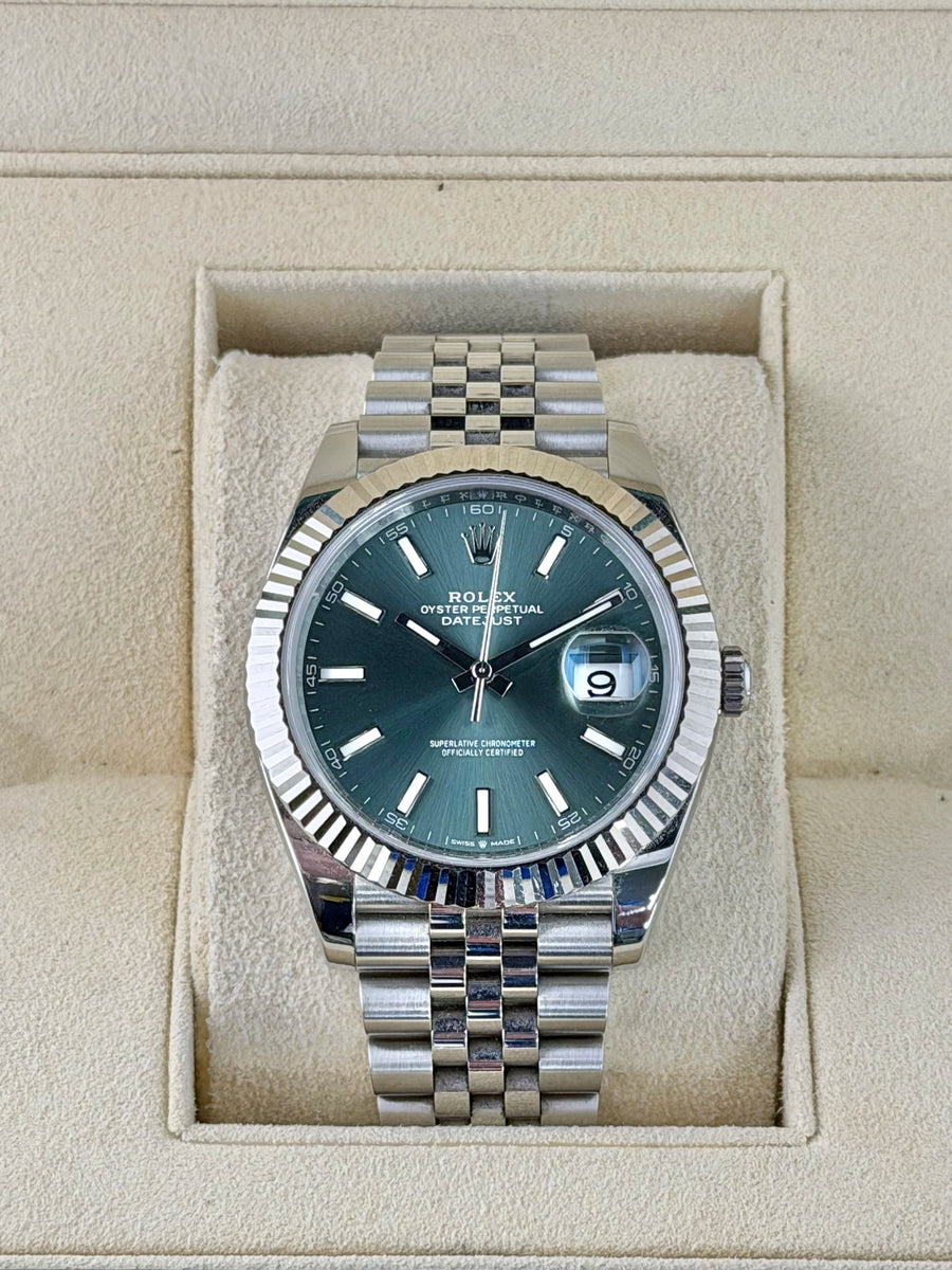 Rolex Datejust 41 Mint Green Index Dial on Jubilee 126334 Complete 2022