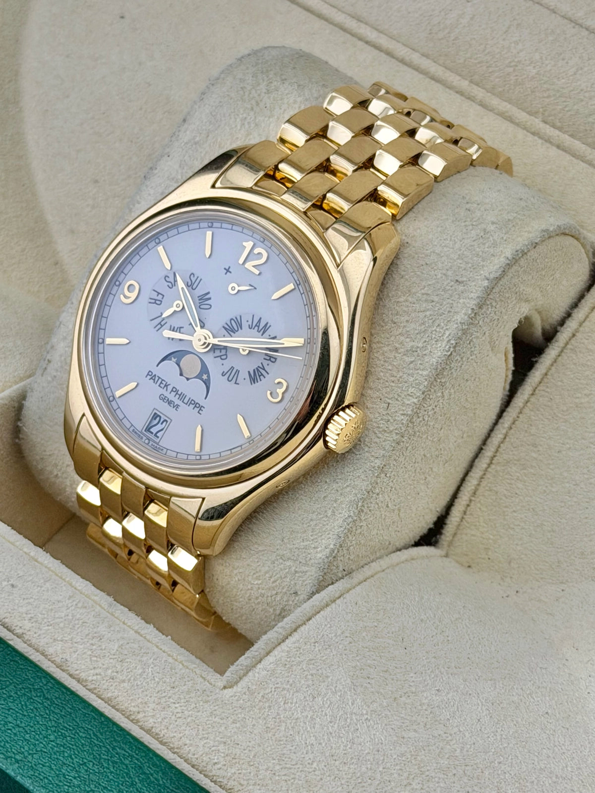 Patek Philippe Complications Annual Calendar White Dial on Yellow Gold 5146/1J-001 Complete 2014