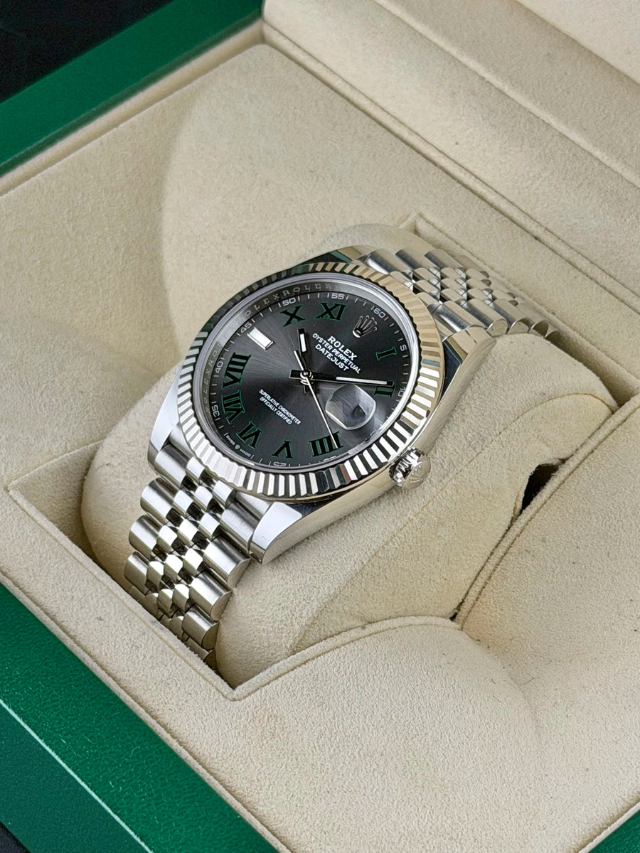 Rolex Datejust 41 Slate Green Roman Dial on Jubilee 126334 Complete 2022