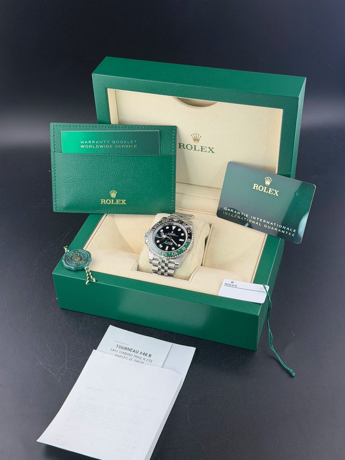 Rolex GMT-Master II "Sprite" Black Dial on Jubilee 126720VTNR Complete 2024