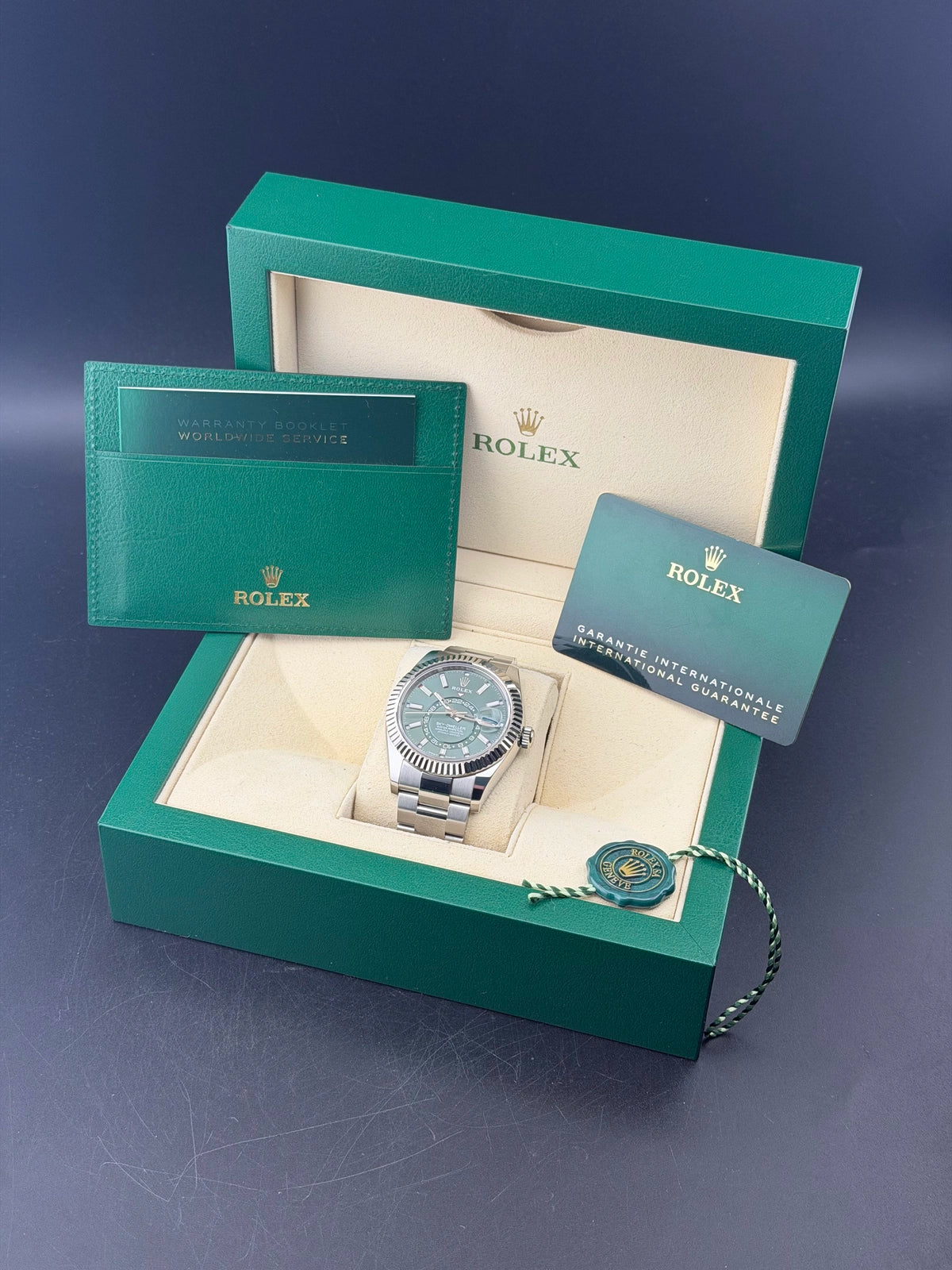 Rolex SkyDweller Mint Green Index Dial on Oyster 336934 Complete 2024