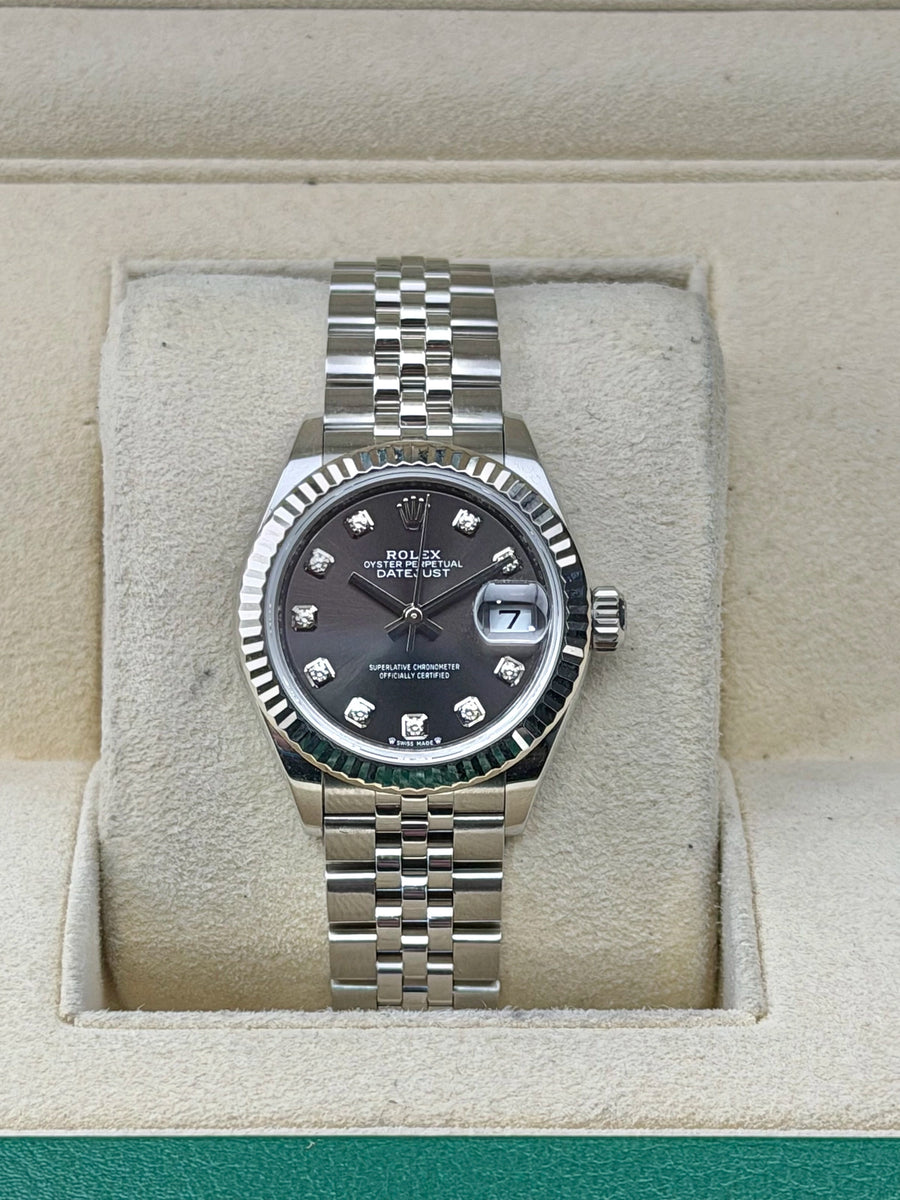 Rolex Datejust Lady Dark Grey Diamond Dial on Jubilee 279174 Complete 2021