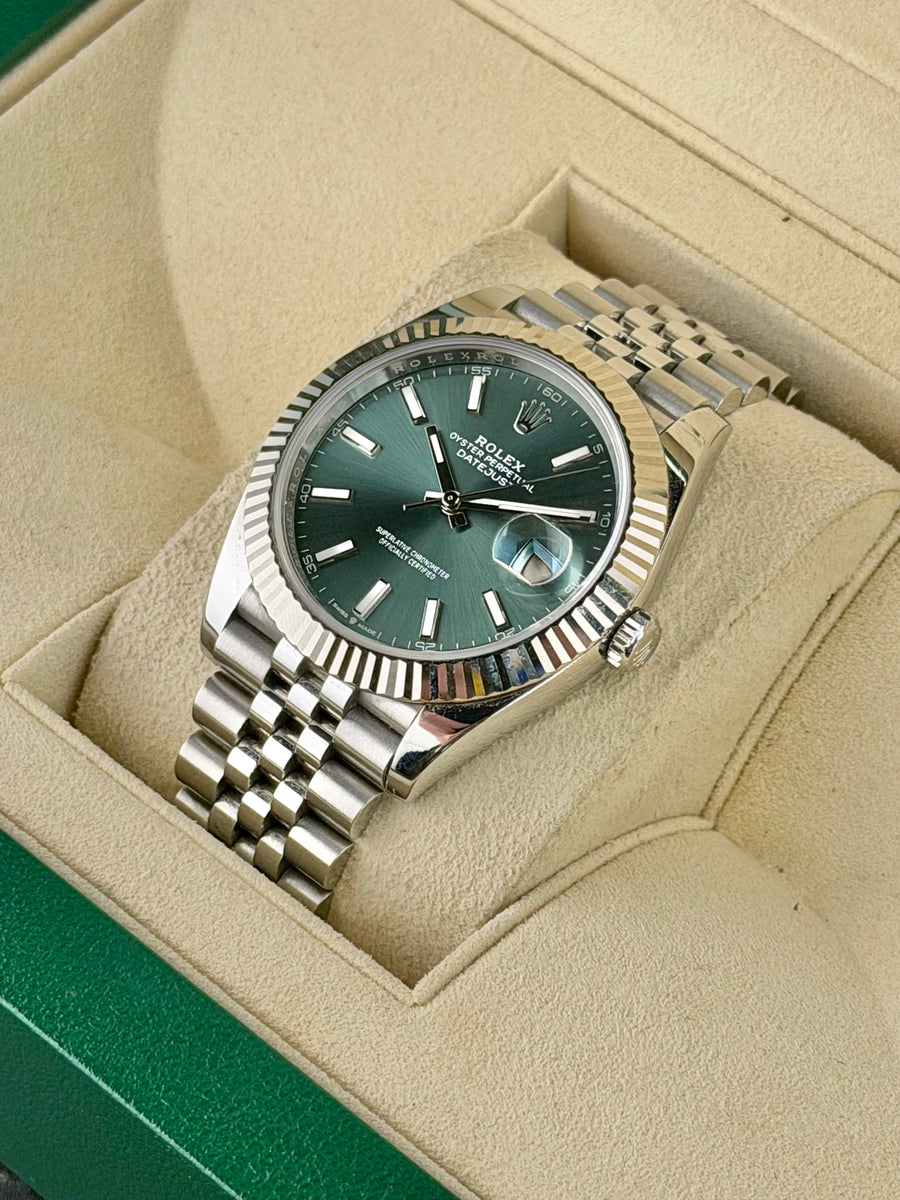 Rolex Datejust 41 Mint Green Index Dial on Jubilee 126334 Complete 2022