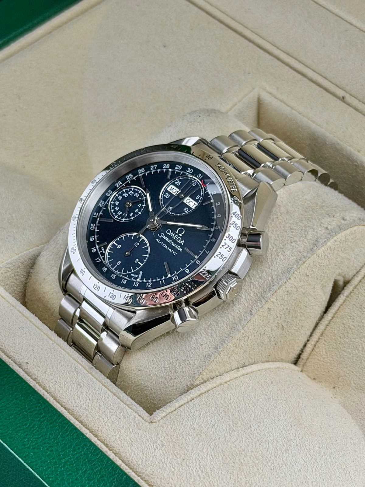 Omega Speedmaster Blue Dial on Bracelet 3523.80.00 with Box
